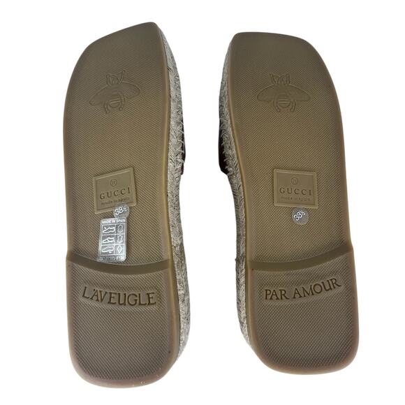 Gucci Carlos Interlocking GG Cut Out Slide Espadrille Sandals in Brown - Picture 16 of 16